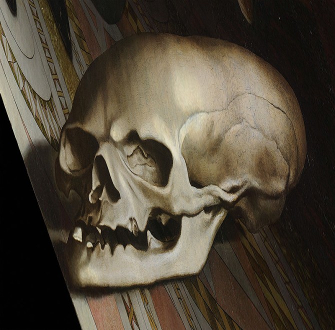 Anamorphic Art -  Hans Holbein The Ambassadors skull