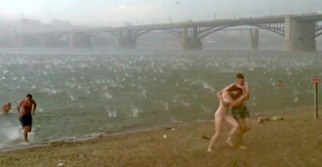 Hail Storm Russian Beach