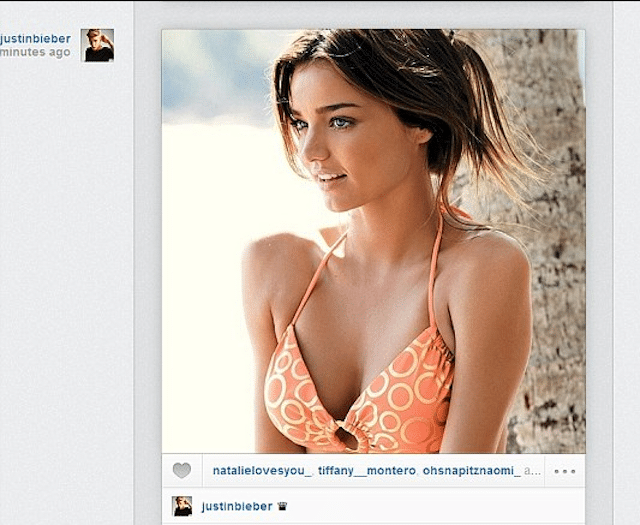 Justin Bieber Miranda Kerr Instagram