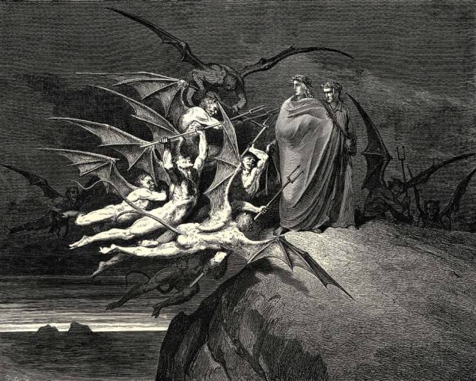 Top 10 Dark Art - Gustav Dore - The Inferno Canto21