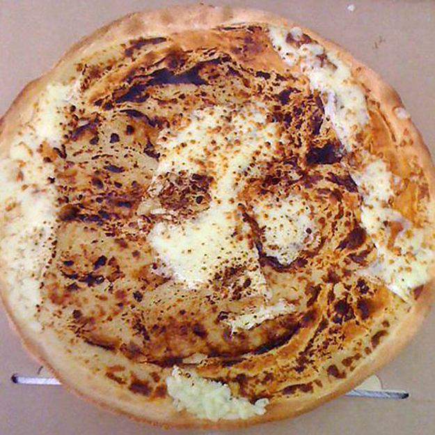 Jesus Face In Food - pizza