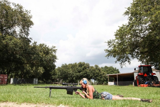 Michelle Rovinsky - woman at firing range