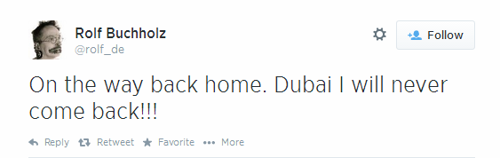 Rolf Buchholz - tweet Dubai