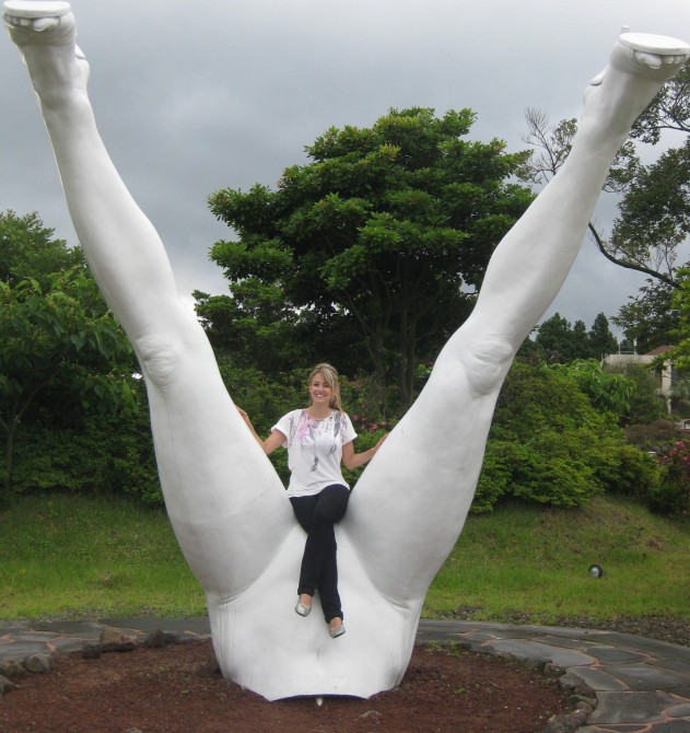 Korea - Love Land Jeju - legs akimbo