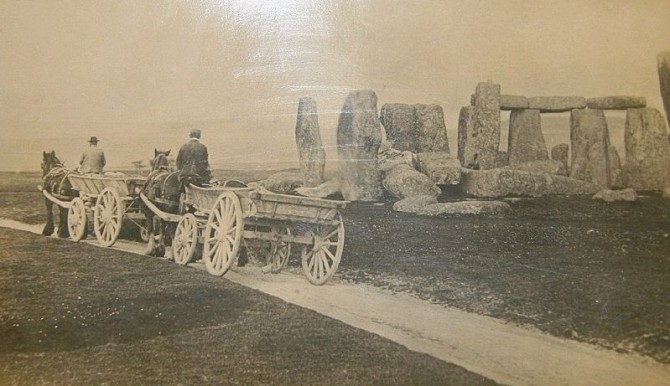 Stonehenge In 1885 with cart