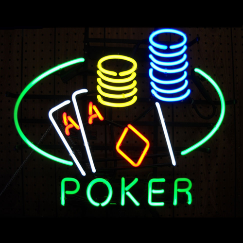 Neon Poker Table Sign.