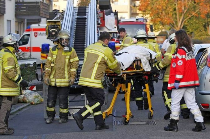 Obese Man Firefighters Biohazard Suits