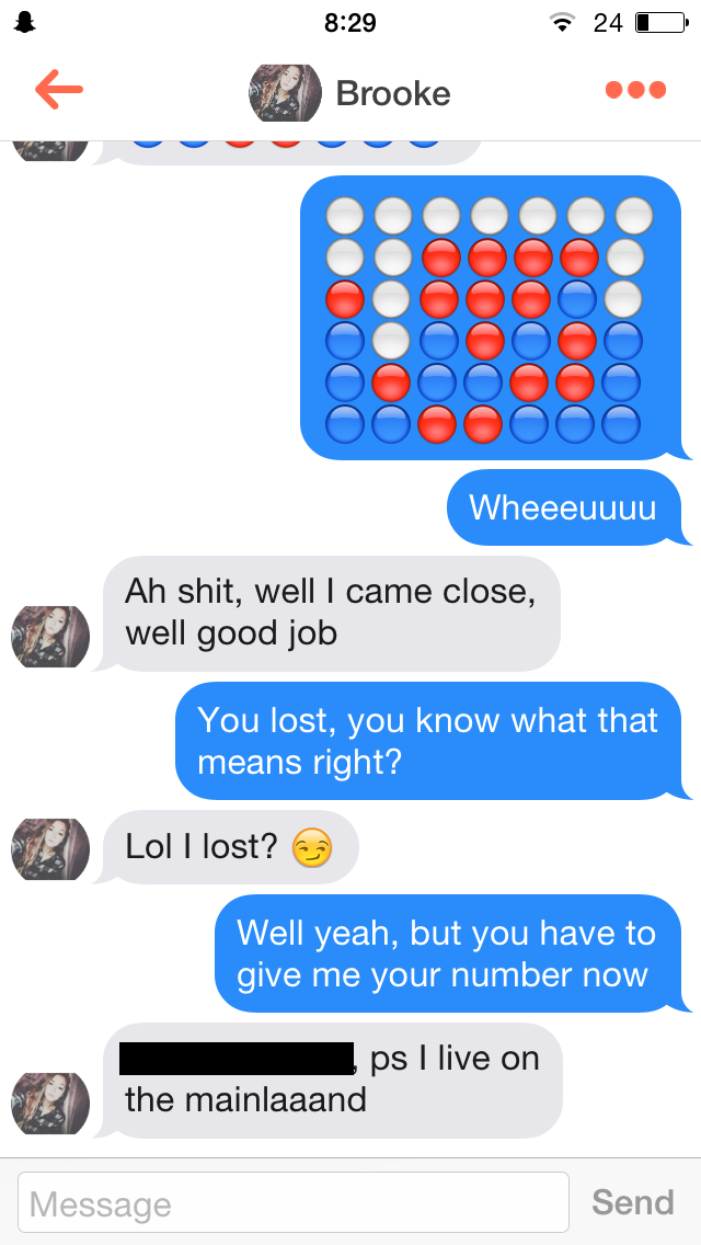 Tinder Connect 4 Game