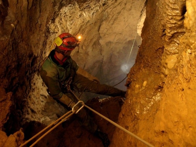 Krubera Cave - Georgia - tight squeeze