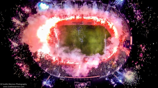 Best Drone Photos - 100th anniversary of two of the country’s biggest soccer teams in Sofia, Bulgaria