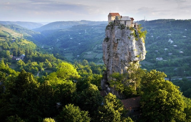 Best Drone Photos - Katskhi Pillar in Georgia - hermit