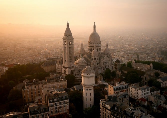 Best Drone Photos - Sacre-Coeur, on the tip of Montmartre, in Paris