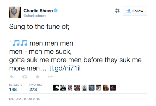 Charlie Sheen Two And A Half Men Tweet 1