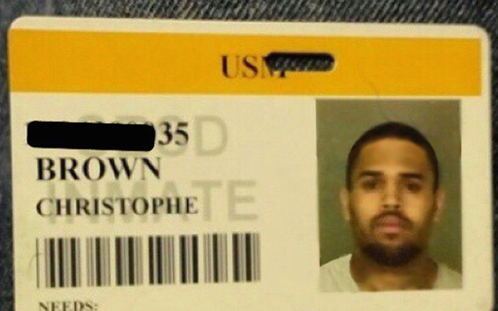 Chris Brown Jail Card