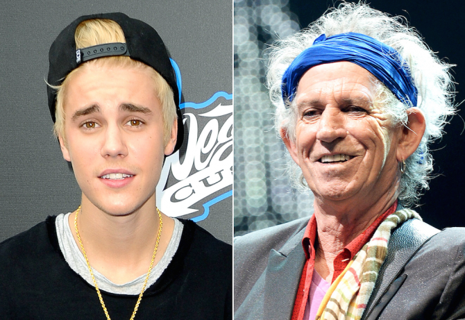 Justin Bieber Keith Richards