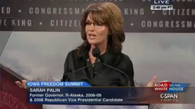 Sarah Palin’s Teleprompter Breaks During Live Speech; Ends Up Talking Complete Nonsense