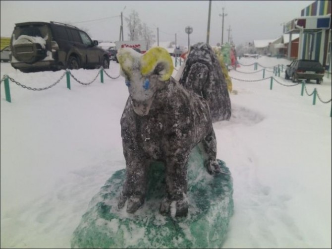 Snow Sculptures - Children Of Tatarstan - Ram
