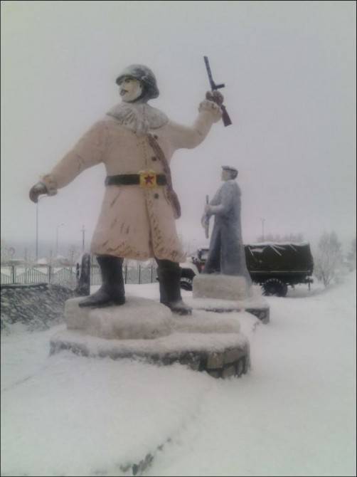 Snow Sculptures - Children Of Tatarstan - Soldiers