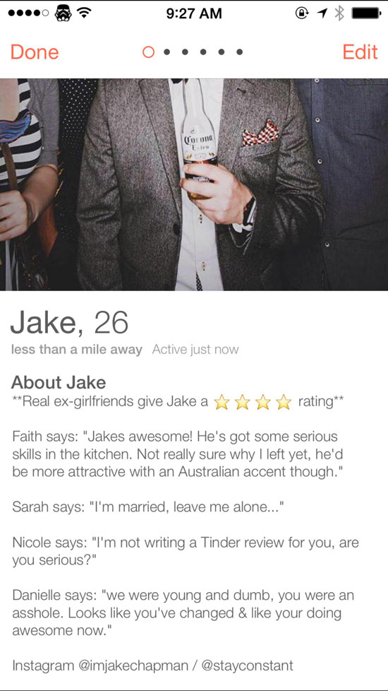 Tinder Ex Girlfriend Reviews