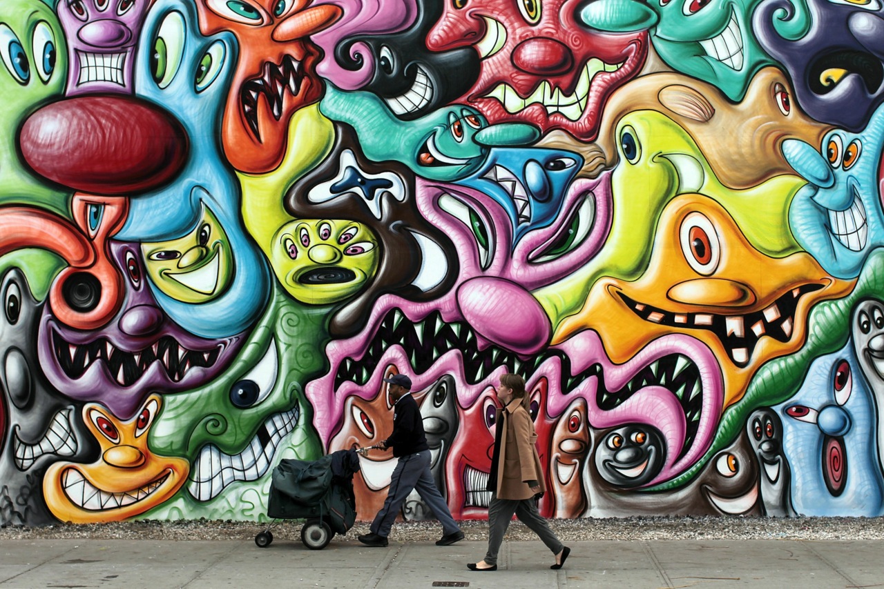 Mural By Graffiti Artist Kenny Scharf Is Latest Work To Adorn Bowery Mural Wall