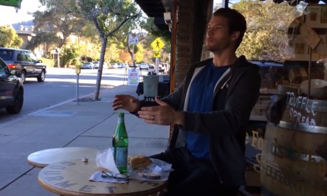 Man Eats Sanwich Like Robot