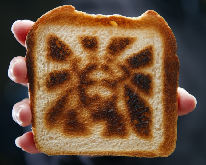 Fresh toast just out of the "Jesus Toast