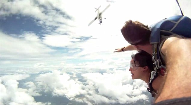 Skydivers Nearly Cut In Half