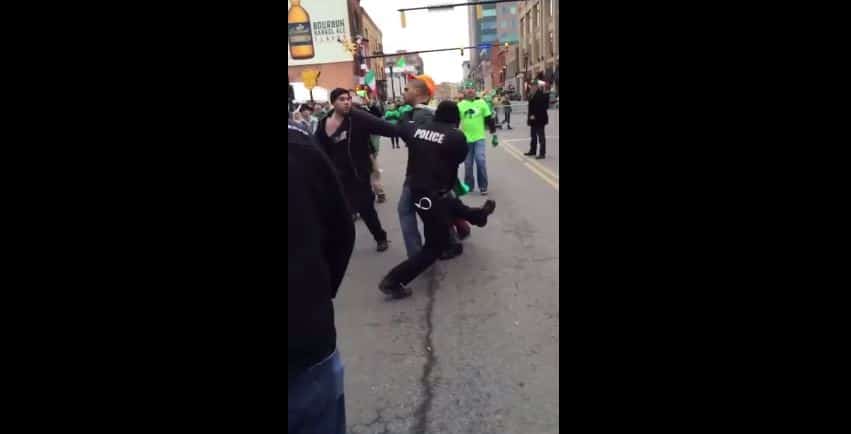 St. Patrick’s Day Police Man Destroys Drunk Dude With Devastating Chokeslam