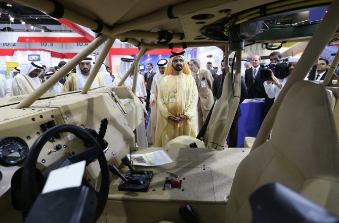 IDEX 2015 Abu Dahbi - Prime Minister and Vice President of the United Arab Emirates and Ruler of Dubai Mohammed bin Rashid Al Maktoum