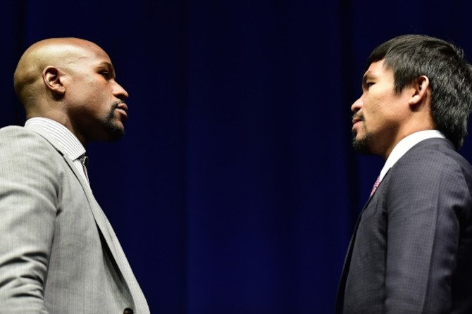 Mayweather Pacquiao Epic Stare Down