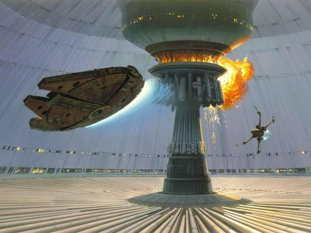 Star Wars Concept Art - Ralph McQuarrie - Falcon and X-Wing