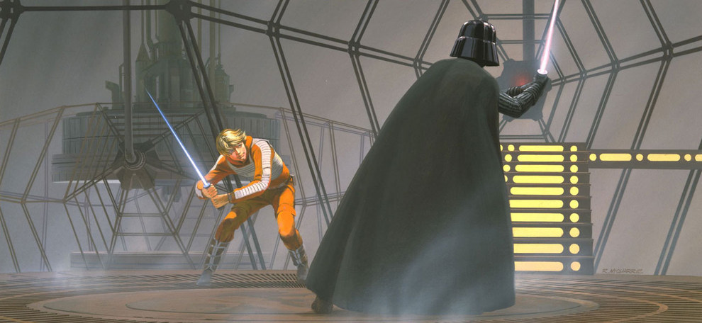 Star Wars Concept Art - Ralph McQuarrie - Lord Vader Fight