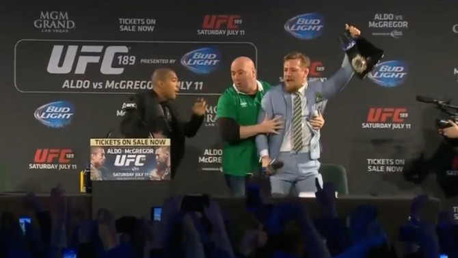 Conor McGregor Steals Aldo's Belt