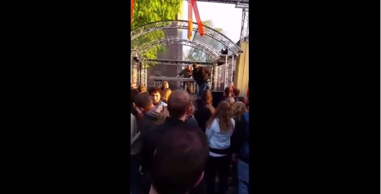 Drunk Kid Ruins The Whole Party By Pulling The DJ And His Decks Off The Stage