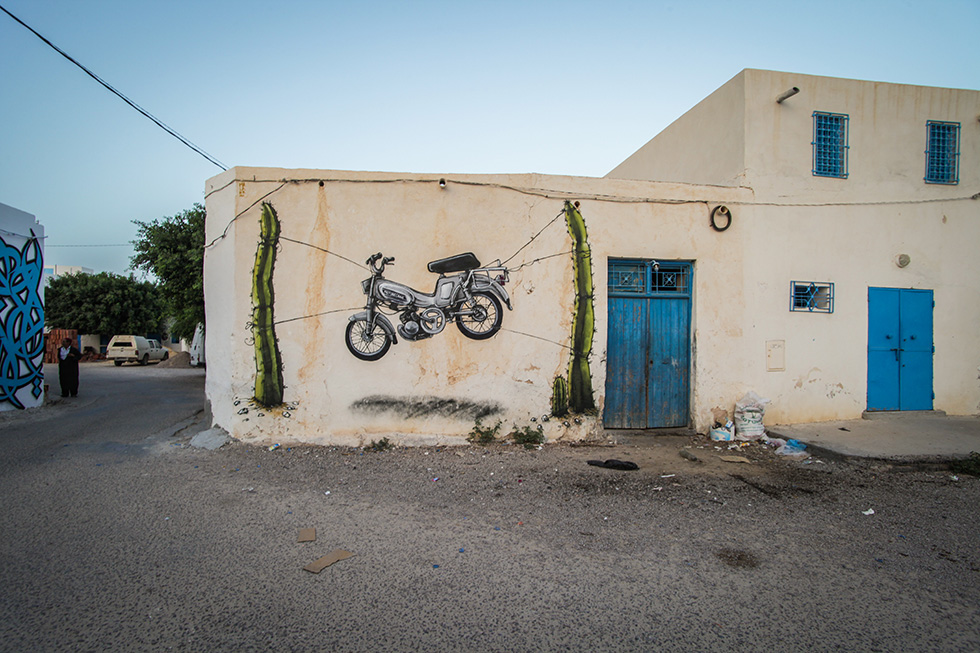 Er-Riadh Street Art Project Tunisia - Cactus Bike