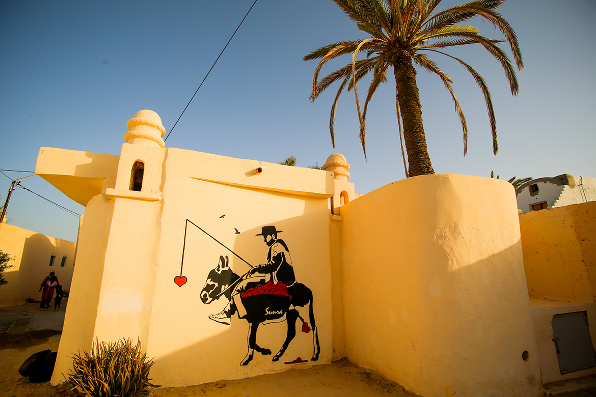 Er-Riadh Street Art Project Tunisia - Donkey Heart