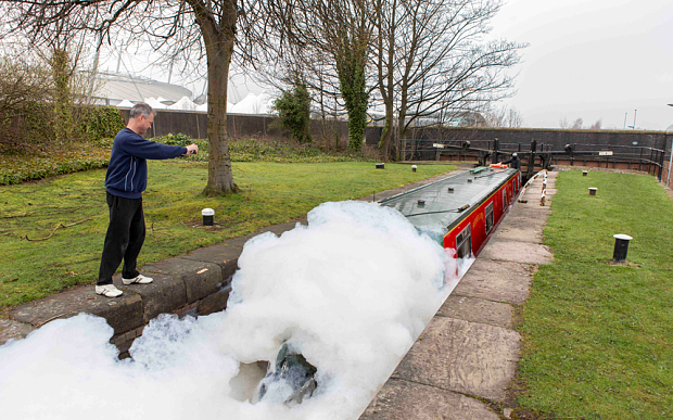 Manchester Aston Canal Foam Chemical Blaze