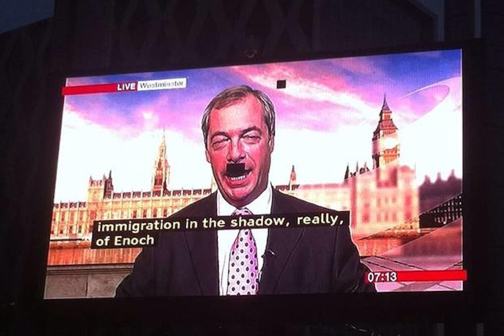 Nigel Farage Hitler Moustache