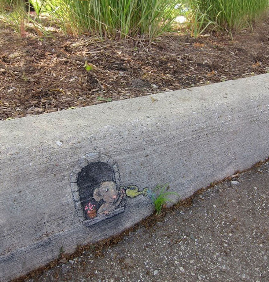 Street Art + Nature - Mouse And Watering Can