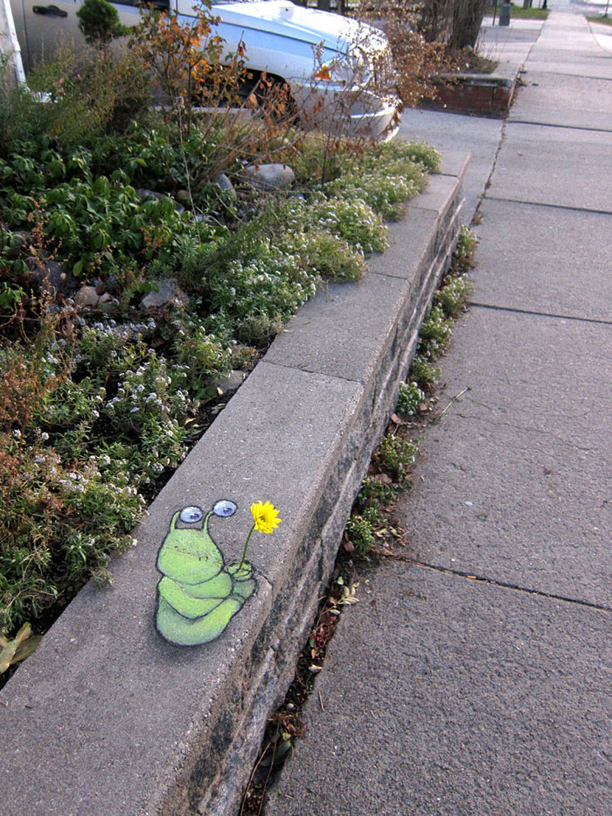 Street Art + Nature - Snail With Flower