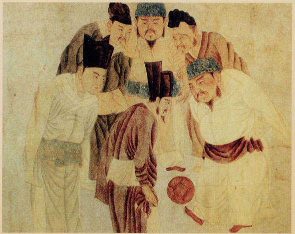Weird China Fact - Football - Emperor Taizu of Song playing cuju with Prime Minister Zhao Pu