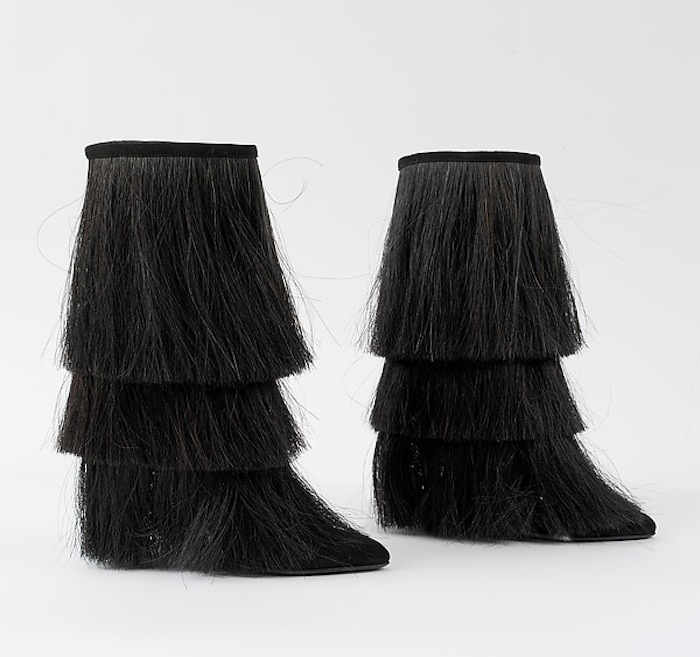Weirdest Shoes - Horse hair boots for the 2004 Fall Winter collection by Helmut Lang