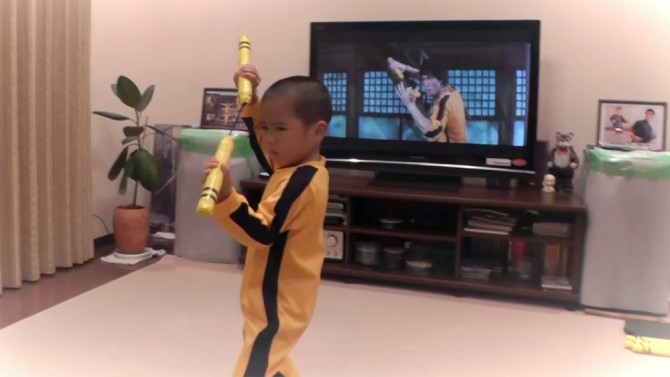 5 year old bruce lee fan