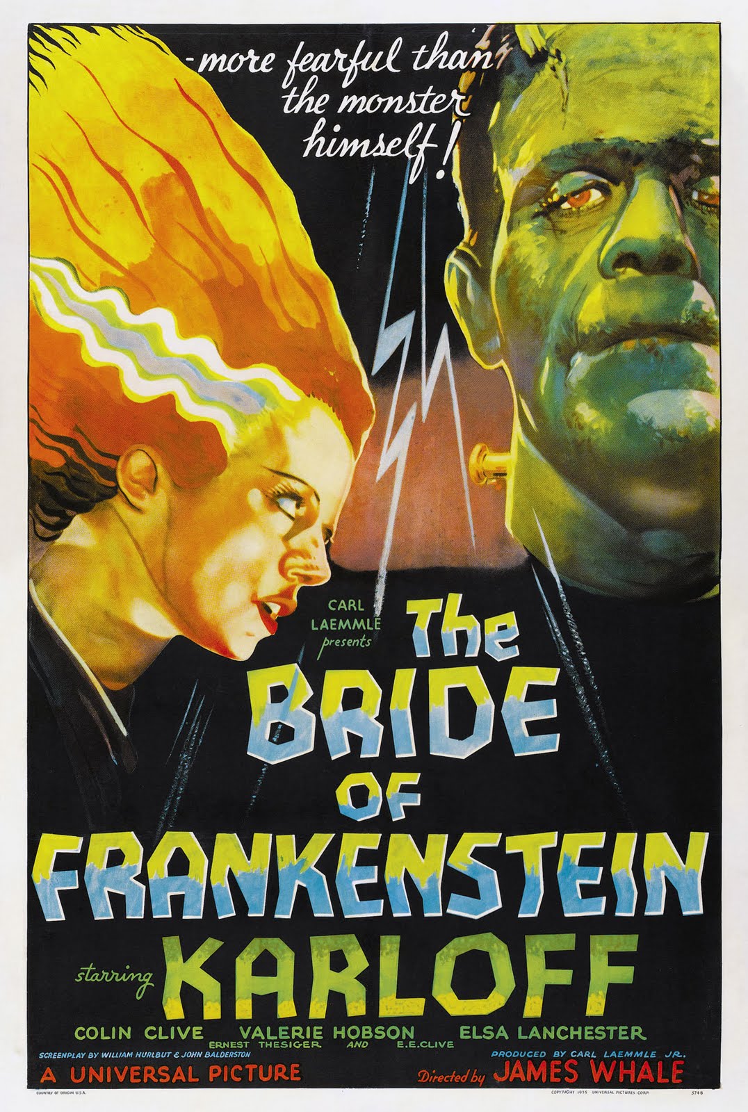 Old Retro Horror Film Posters - Bride Of Frankenstein