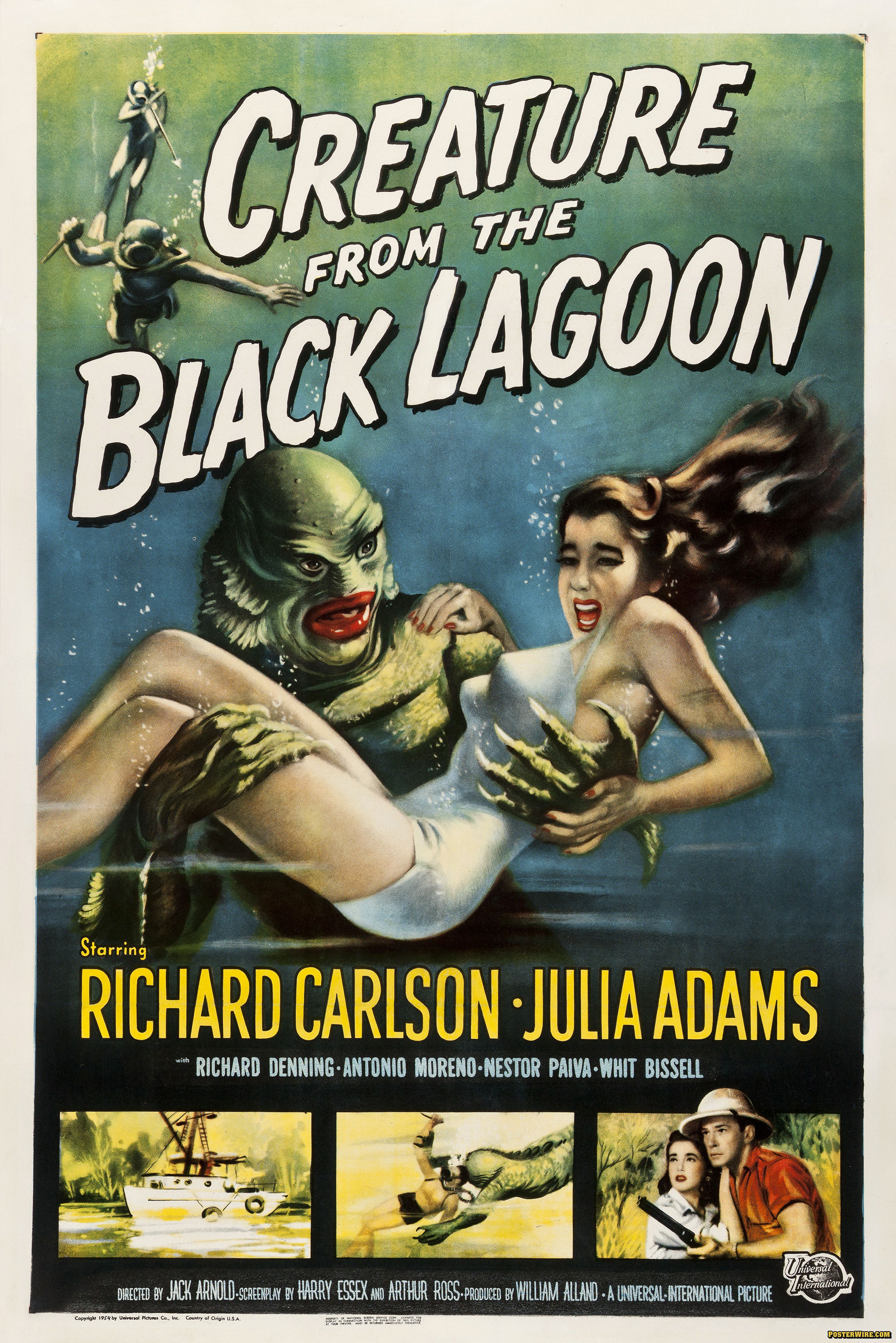 Old Retro Horror Film Posters - Creature From The Black Lagoon