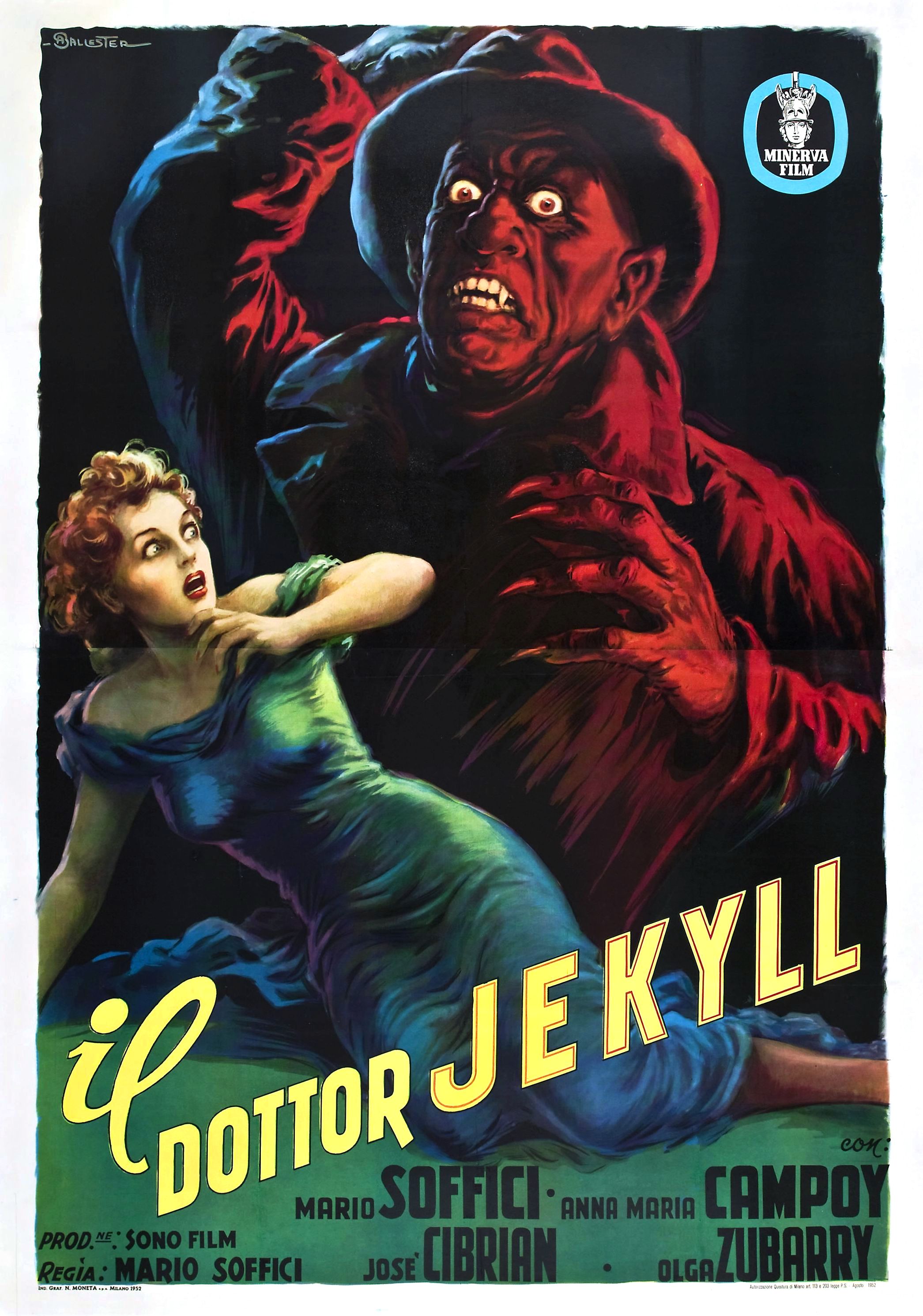 Old Retro Horror Film Posters - Dottor Jekyll