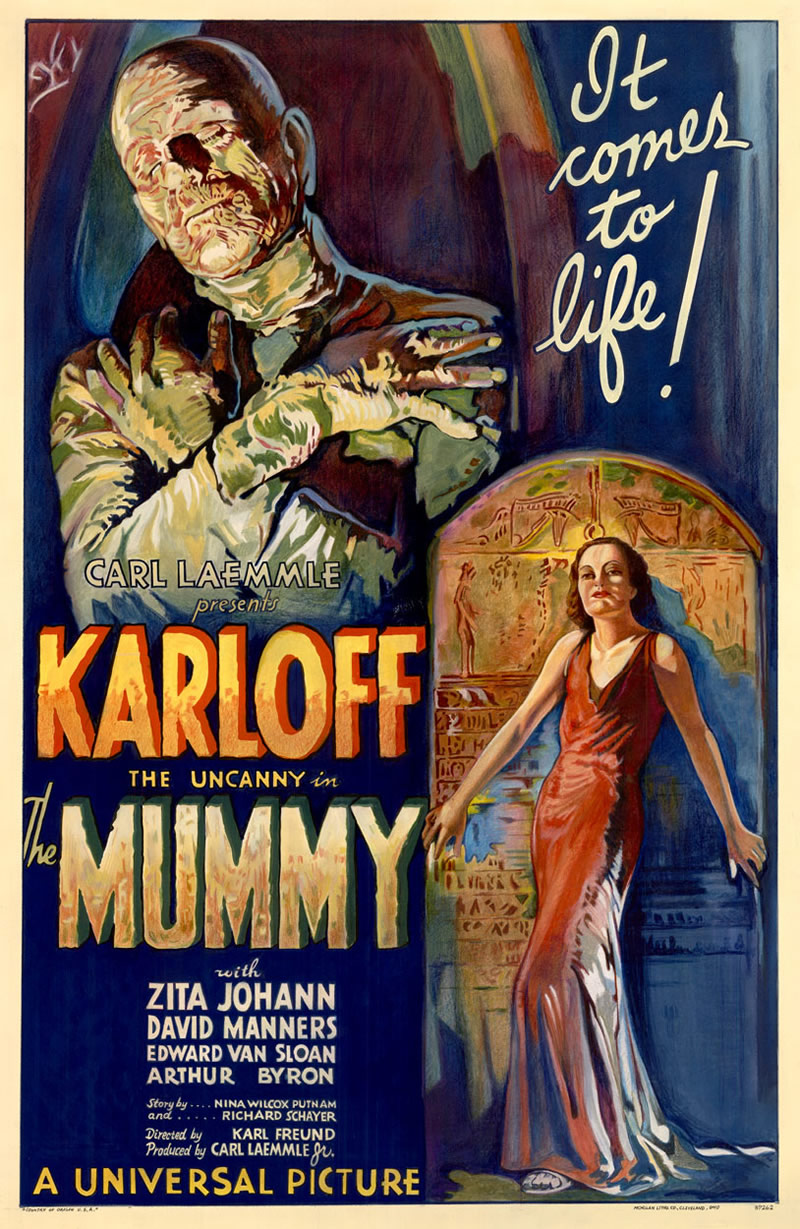 Old Retro Horror Film Posters - Karloff Mummy