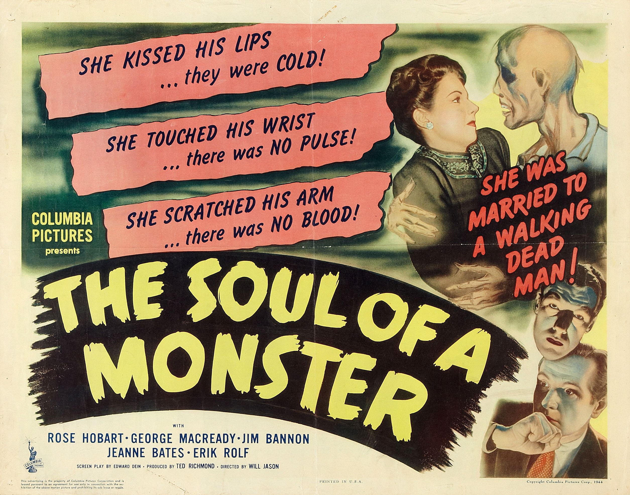 Old Retro Horror Film Posters - The Soul Of A Monster