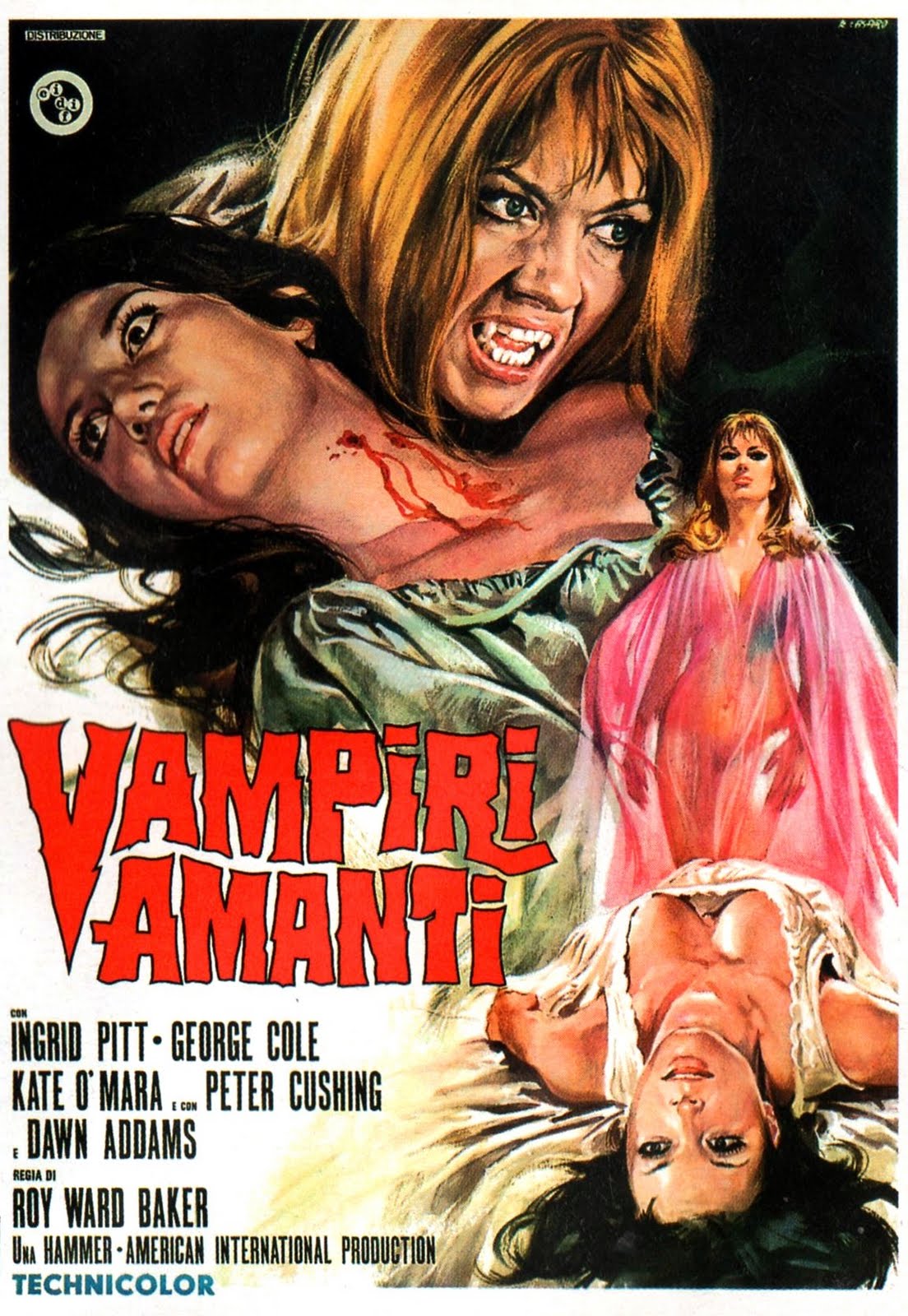 Old Retro Horror Film Posters - Vampiri Amanti