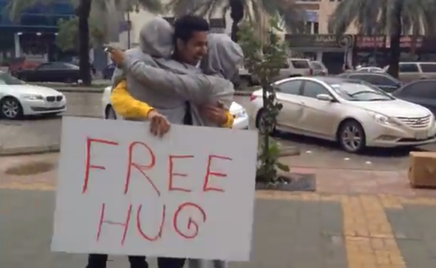 Saudi Arabia Religious Police - Free Hug Arrest